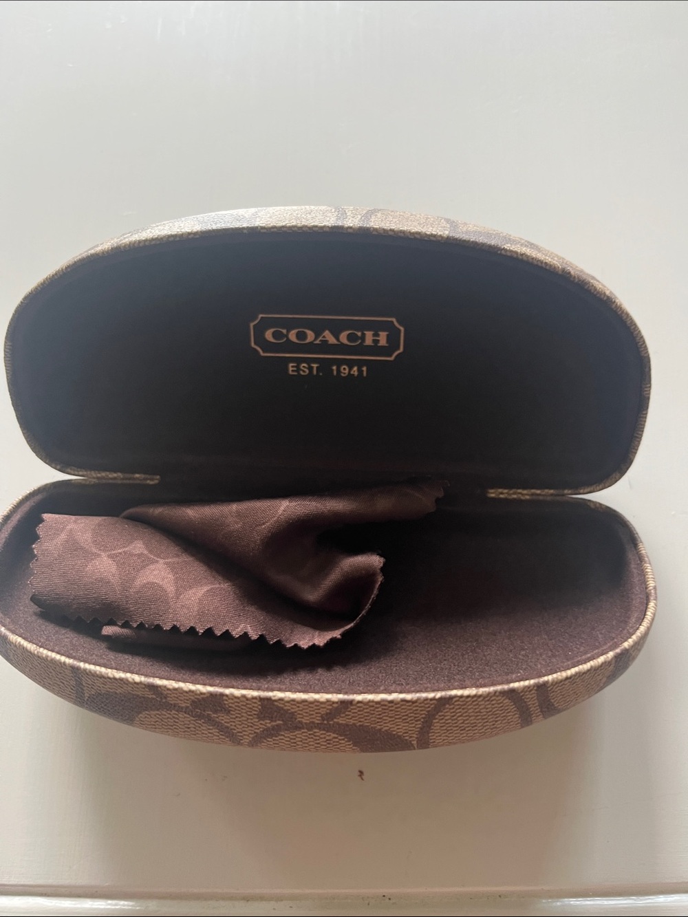 Coach Signature Hard Shell Eyewear Case with Cloth